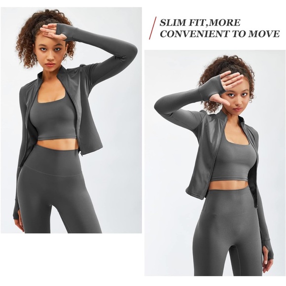 Slate Gray Compression Athleisure Set - Picture 4 of 6